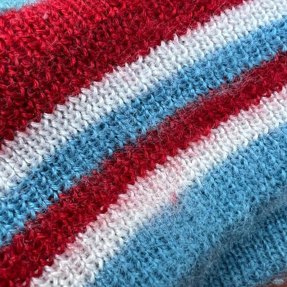 True Vintage Rams Brad Varsity Jacket School Letterman Blue Shoulder Stripe Wool - Picture 15 of 16